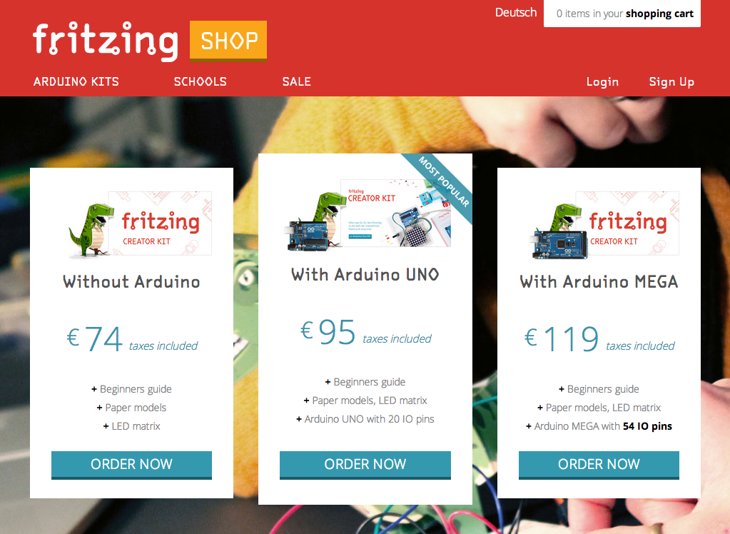 fritzing creator kit mit arduino uno